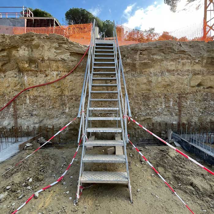 Escalier de Chantier 18 Marches Accès Largeur 0,7 m