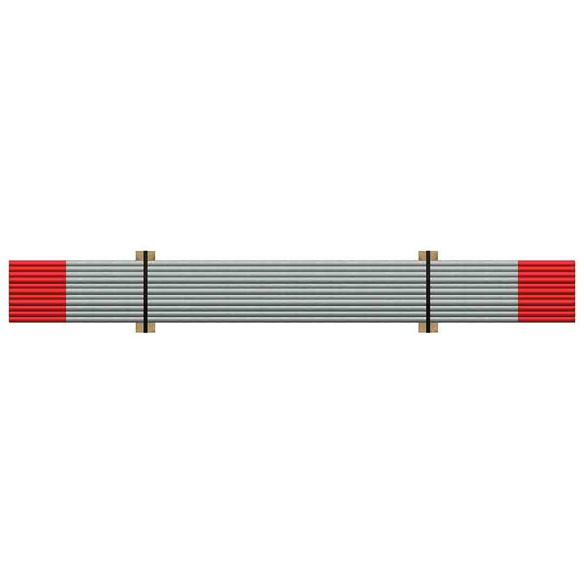 Tubes Garde-Corps Acier Galva 3 m - embouts rouges
