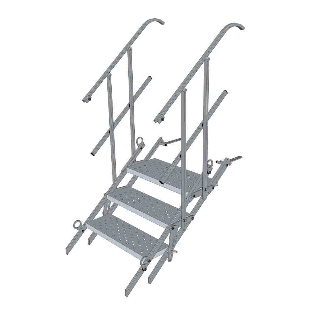 Escalier de Chantier 3 Marches Accès Largeur 1 m
