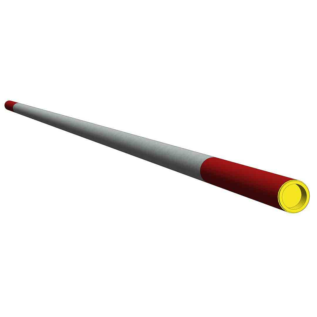 Tubes Garde-Corps Acier Galvanisé 3 m Embouts rouges