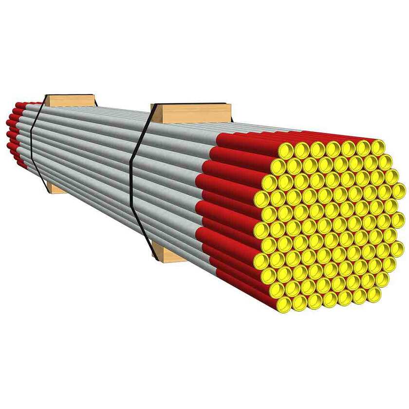 Tubes Garde-Corps Acier Galva 3 m - embouts rouges
