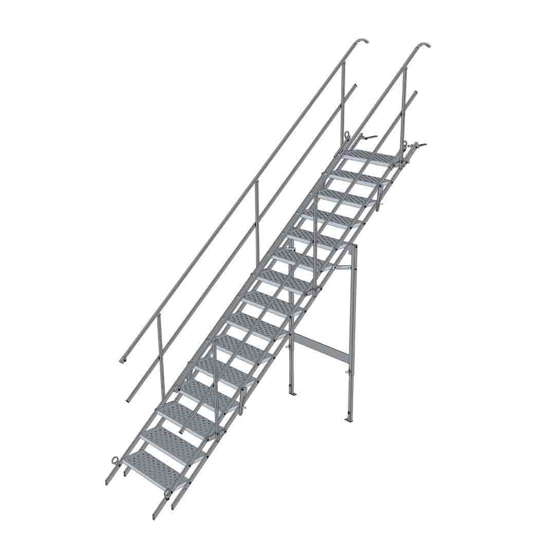 Escalier de Chantier 15 Marches Accès Largeur 0,7 m