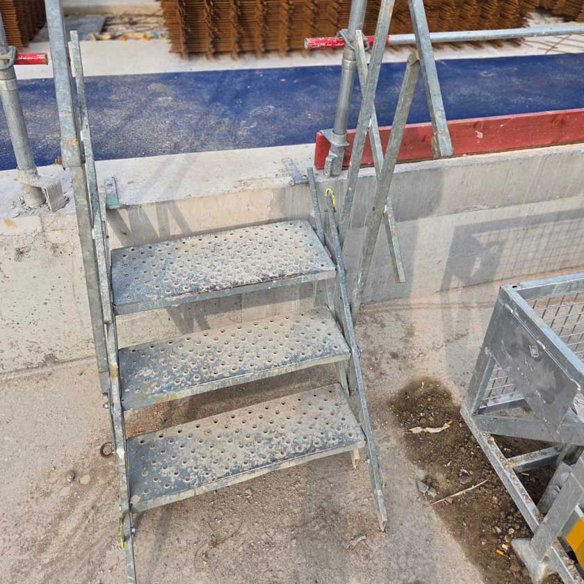 Escalier de Chantier 3 Marches Accès Largeur 0,7 m