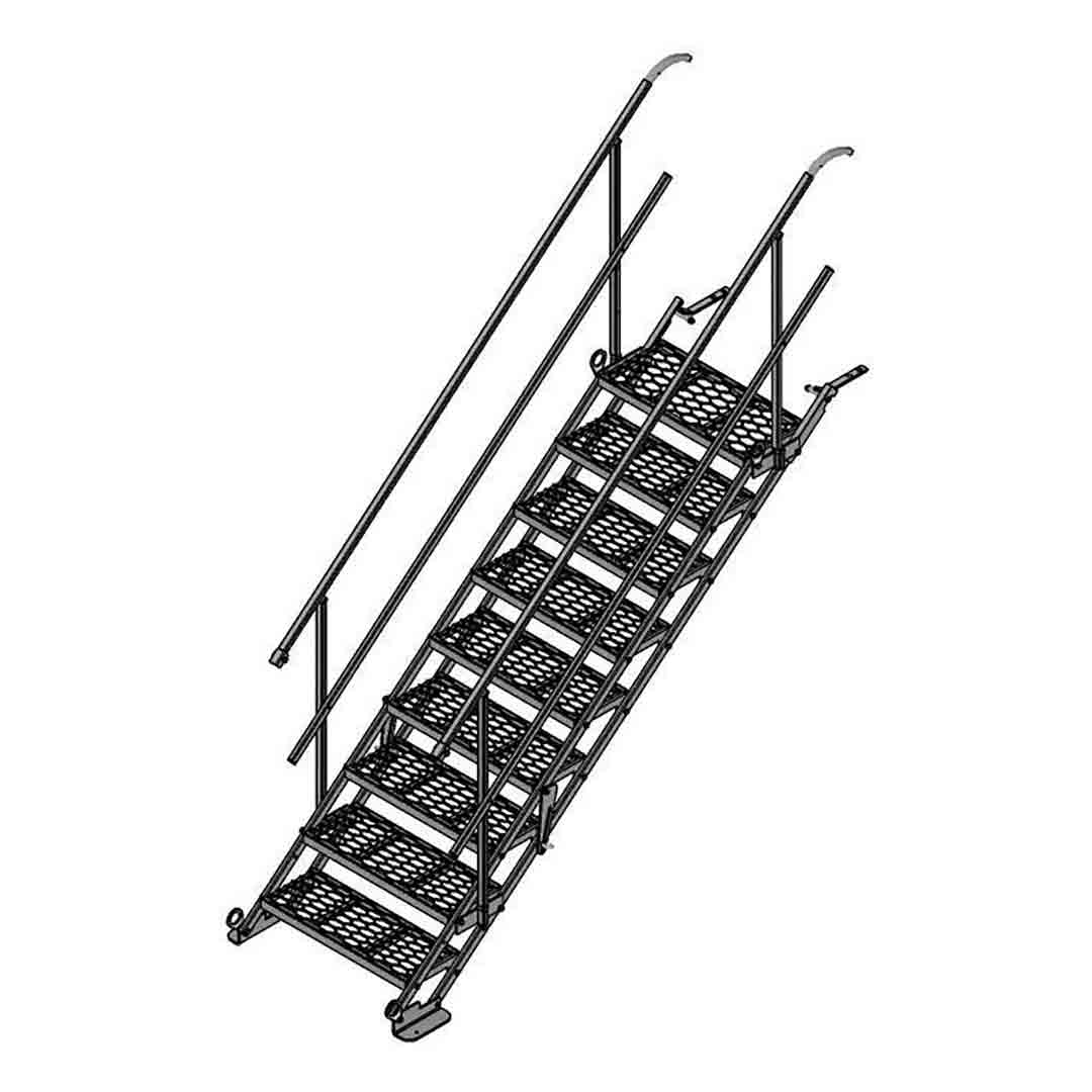 Escalier-passerelle 9 Marches et Portée 2,40 M