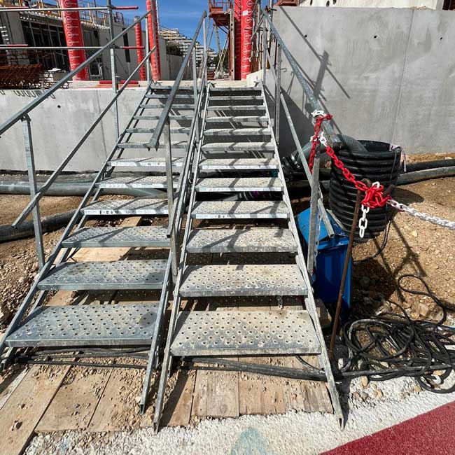 Escalier de Chantier 12 Marches Accès Largeur 0,7 m