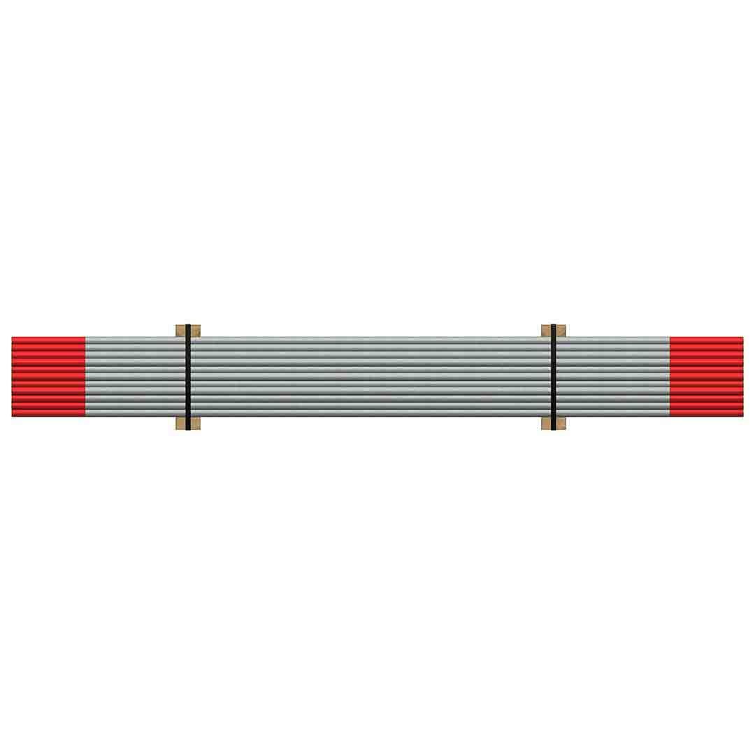 Tubes Garde-Corps Acier Galvanisé 3 m Embouts rouges