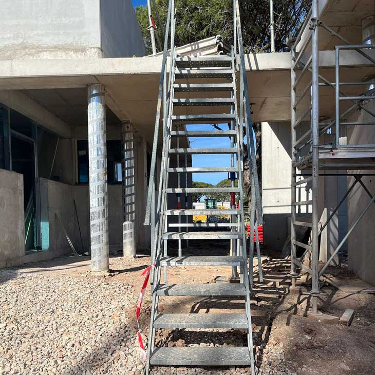 Escalier de Chantier 15 Marches Accès Largeur 1 m