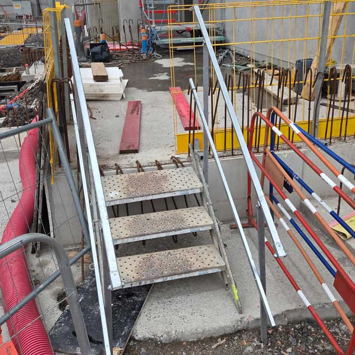 Escalier de Chantier 3 Marches Accès Largeur 0,7 m