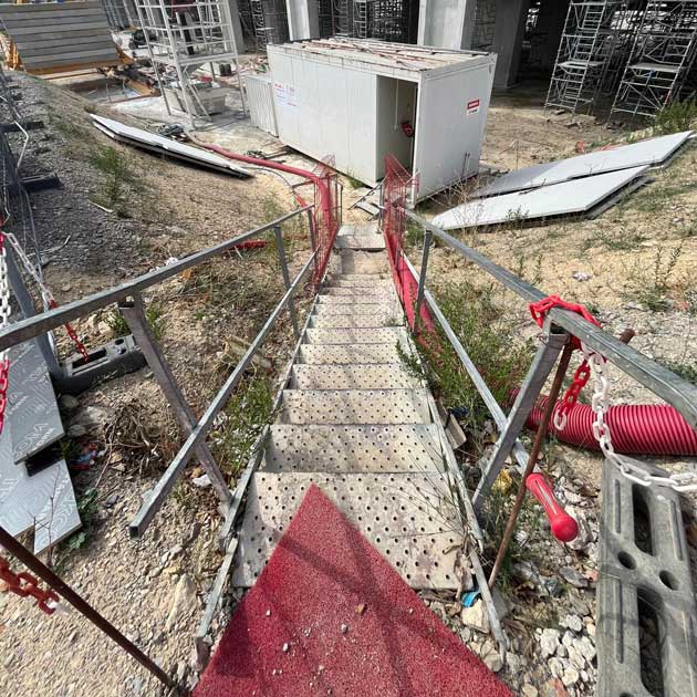 Escalier de Chantier 12 Marches Accès Largeur 1 m