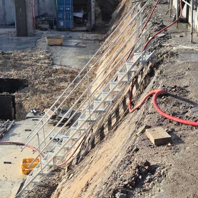 Escalier de Chantier 15 Marches Accès Largeur 1 m