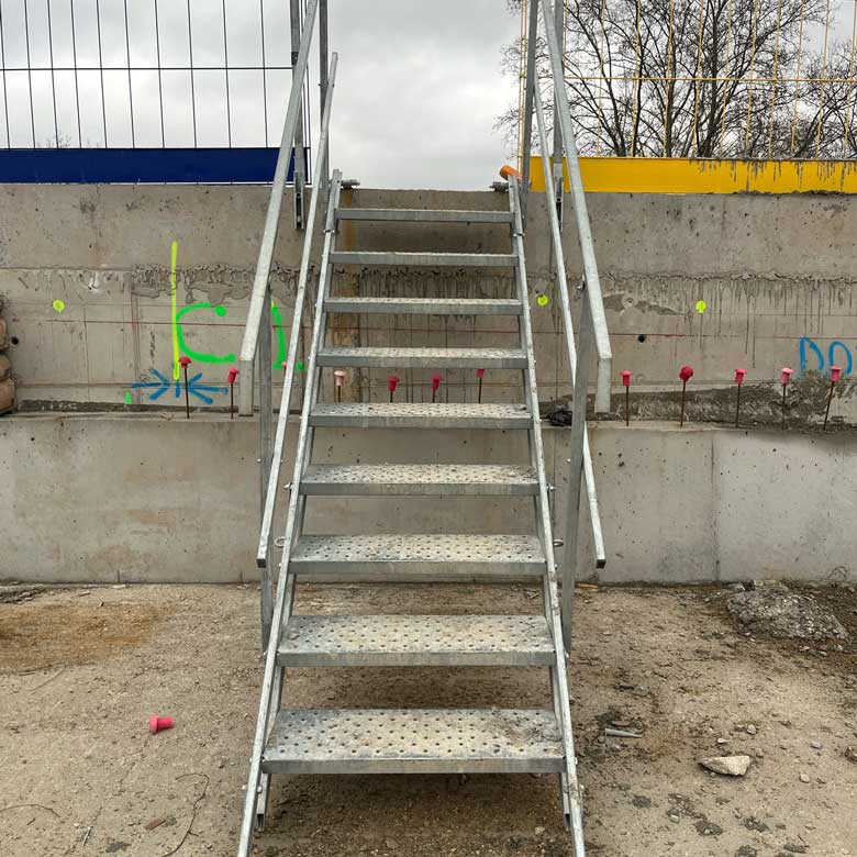 Escalier de Chantier 9 Marches Accès Largeur 1 m