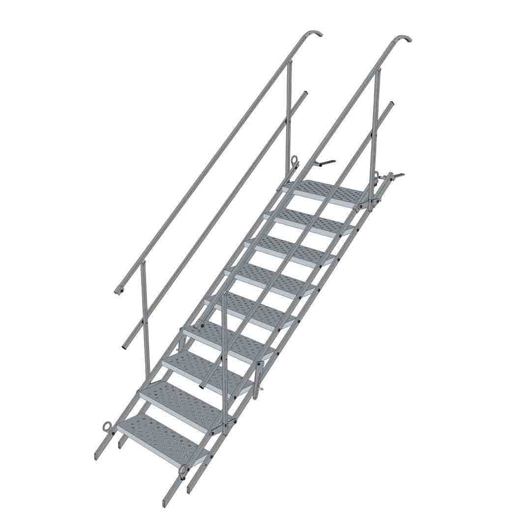 Escalier de Chantier 9 Marches Accès Largeur 0,7 m