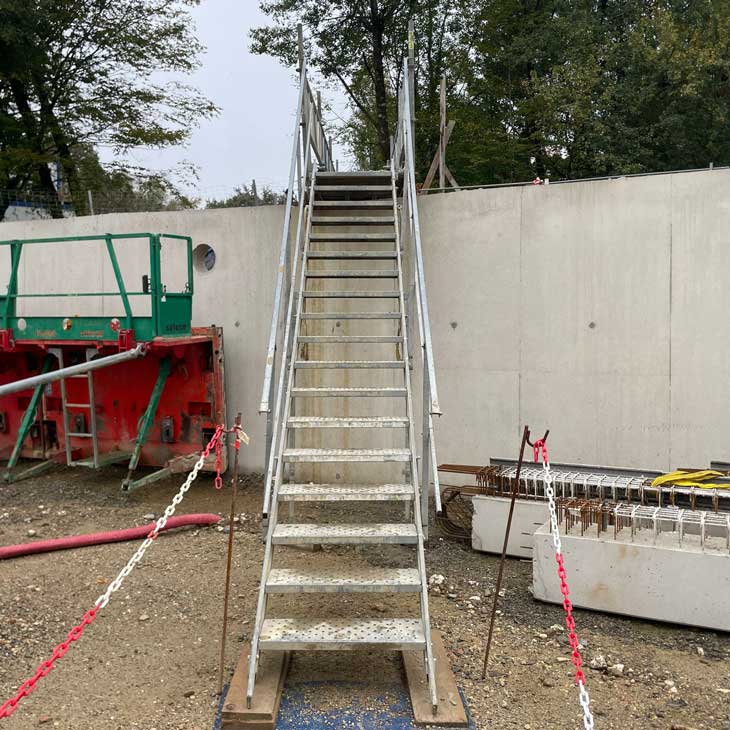 Escalier de Chantier 18 Marches Accès Largeur 0,7 m